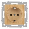6-202-11  Розетка Intro Accent 6-202-11 2P+E Schuko 16А-250В IP20 СУ AL/CU cосна