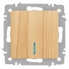 6-102-11 Выключатель Intro Accent 6-102-11 с подсветкой, 10А-250В, IP20, СУ, AL/CU, сосна