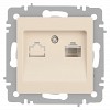 6-303-02  Розетка Intro Accent 6-303-02 информационная RJ45 IP20 СУ слоновая кость