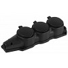 KX-3e-B-IP44 Колодка ЭРА KX-3e-B-IP44 каучуковая с заземлением 3 розетки 16A IP44 черная