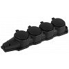 KX-4e-B-IP44 Колодка ЭРА KX-4e-B-IP44 каучуковая с заземлением 4 розетки 16A IP44 черная