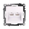 Розетка компьютерная 2-местная RJ-45 (механизм), серия Катрин, GLS00-7109-01, белый