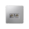 ARTGALLERY РОЗЕТКА двойная компьютерная RJ45+RJ45, кат. 5е, механизм, АЛЮМИНИЙ Systeme (Sc