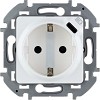 INSPIRIA Розетка 1-местная с заземлением с защитными шторками 16А с USB C 5В безвинтовое крепление белый