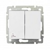 VALENA Переключатель 2-клавишный схема 6/2 10АХ IP44 безвинтовые зажимы белый