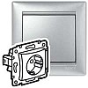 VALENA DIY Розетка 1-местная с заземлением с защитными шторками 16А алюминий