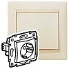 VALENA DIY Розетка 1-местная с заземлением с защитными шторками 16А слоновая кость
