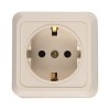 Розетка 2П+3 открытой установки IP20 16А 250В (керамика) слоновая кость Альфа General