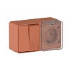 AtlasDesign PROFI IP54 О/У БЛОК: РОЗ. з/к со шт. 16А, ВЫКЛ.2-клав.10А, ТЕРРАКОТОВЫЙ Systeme (Schneider) (ATN547074)