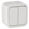 TORS Выключатель двухклавишный 10А IP55 TS305 белый IEK