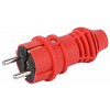 VX13-R-IP44 Вилка ЭРА VX13-R-IP44 каучуковая c заземлением 16А IP44 прямая красная