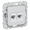 FLITE Розетка 2-местная компьютерная RJ45 категория 5Е UTP РК5е-2-0-ФлЖ жемчуг IEK