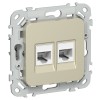 FLITE Розетка 2-местная компьютерная RJ45 категория 5Е UTP РК5е-2-0-ФлШ шампань IEK