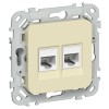 FLITE Розетка 2-местная компьютерная RJ45 категория 5Е UTP РК5е-2-0-ФлН навахо IEK