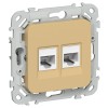FLITE Розетка 2-местная компьютерная RJ45 категория 5Е UTP РК5е-2-0-ФлШм шамуа IEK