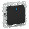 FLITE Выключатель 1-клавишный с индикацией 10А ВС11-1-1-ФлЧ черный IEK