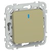 FLITE Выключатель 1-клавишный с индикацией 10А ВС11-1-1-ФлО оливковый IEK