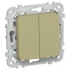 FLITE Выключатель 2-клавишный 10А ВС12-1-0-ФлО оливковый IEK