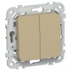 FLITE Выключатель 2-клавишный 10А ВС12-1-0-ФлХ хаки IEK