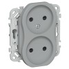 FLITE Розетка 2-местная без заземления с защитными шторками безвинтовое крепление 10А РСш0