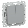 FLITE Выключатель 2-клавишный 10А ВС12-1-0-ФлС серый IEK