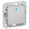 FLITE Выключатель 1-клавишный с индикацией 10А ВС11-1-1-ФлА алюминий IEK