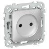 FLITE Розетка без заземления с защитными шторками безвинтовое крепление 10А РСш01-1-ФлА ал