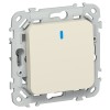 FLITE Выключатель 1-клавишный с индикацией 10А ВС11-1-1-ФлСл сливочный IEK