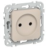 FLITE Розетка без заземления без защитных шторок безвинтовое крепление 10А РС01-1-ФлЛ льня