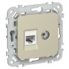 FLITE Розетка 2-местная RJ45/TV категория 5Е UTP РКТВ5е-2-0-ФлШ шампань IEK