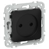 FLITE Розетка без заземления без защитных шторок безвинтовое крепление 10А РС01-1-ФлЧ черн