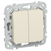 FLITE Выключатель 2-клавишный 10А ВС12-1-0-ФлСл сливочный IEK