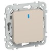 FLITE Выключатель 1-клавишный с индикацией 10А ВС11-1-1-ФлЛ льняной IEK