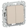 FLITE Выключатель 2-клавишный 10А ВС12-1-0-ФлЛ льняной IEK
