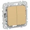 FLITE Выключатель 2-клавишный 10А ВС12-1-0-ФлШм шамуа IEK