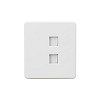 Розетка ROUND компьютерная двойная RJ45+RJ45 кат6 с/у перламутр KRANZ