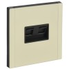 FORTE&PIANO Розетка двойная RJ11+RJ45 кат.5E FP835M металл слоновая кость IEK