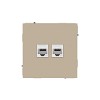 Компьютерная розетка RJ-45 без шторки, кат.6А двойная, KANT, ванильный марципан DKC (70156