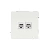 Компьютерная розетка RJ-45 без шторки, кат.5е двойная, KANT, белая магнолия DKC (7000664)