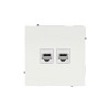 Компьютерная розетка RJ-45 без шторки, кат.6А двойная, KANT, белая магнолия DKC (7000674)