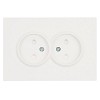 Розетка 2-местная с з/ш, б/з, СЗК, 250В, 16А, серия Эмили, RST16-5116-01ZK, белый фарфор,