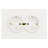 Розетка 2-местная с з/ш, с/з, СЗК, 250В, 16А, серия Эмили, RST16-5114-01ZK, белый фарфор,