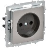 BRITE Розетка 1-местная без заземления без защитных шторок 10А РС10-1-0-БрГН металл хром/н