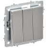 BRITE Выключатель 3-клавишный 10А ВС10-3-0-БрГН металл хром/никель IEK