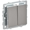 BRITE Выключатель 2-клавишный 10А ВС10-2-0-БрГН металл хром/никель IEK