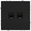 15-3108-05 Розетка ЭРА Galaxy 15-3108-05 информационная двойная 2XRJ45 IP20 антрацит