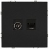15-3110-05 Розетка ЭРА Galaxy 15-3110-05 комбинированная RJ45+TV IP20 антрацит