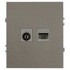 16-3110-07 Розетка ЭРА Arktik 16-3110-07 комбинированная RJ45+TV титан