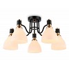 TR303307/5 BK/GD/FR черный/золото/белый матовый E27*5 max 60W D600*270