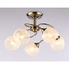 TR3199/5 SB/CL/FR бронза/прозрачный/белый матовый E27/5 max 40W D600*485